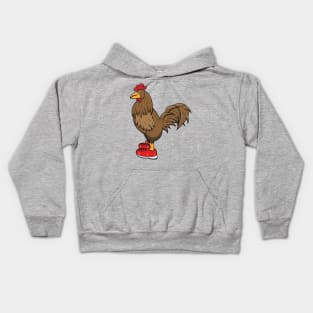 Brown Chicken With Shoes Kids Hoodie